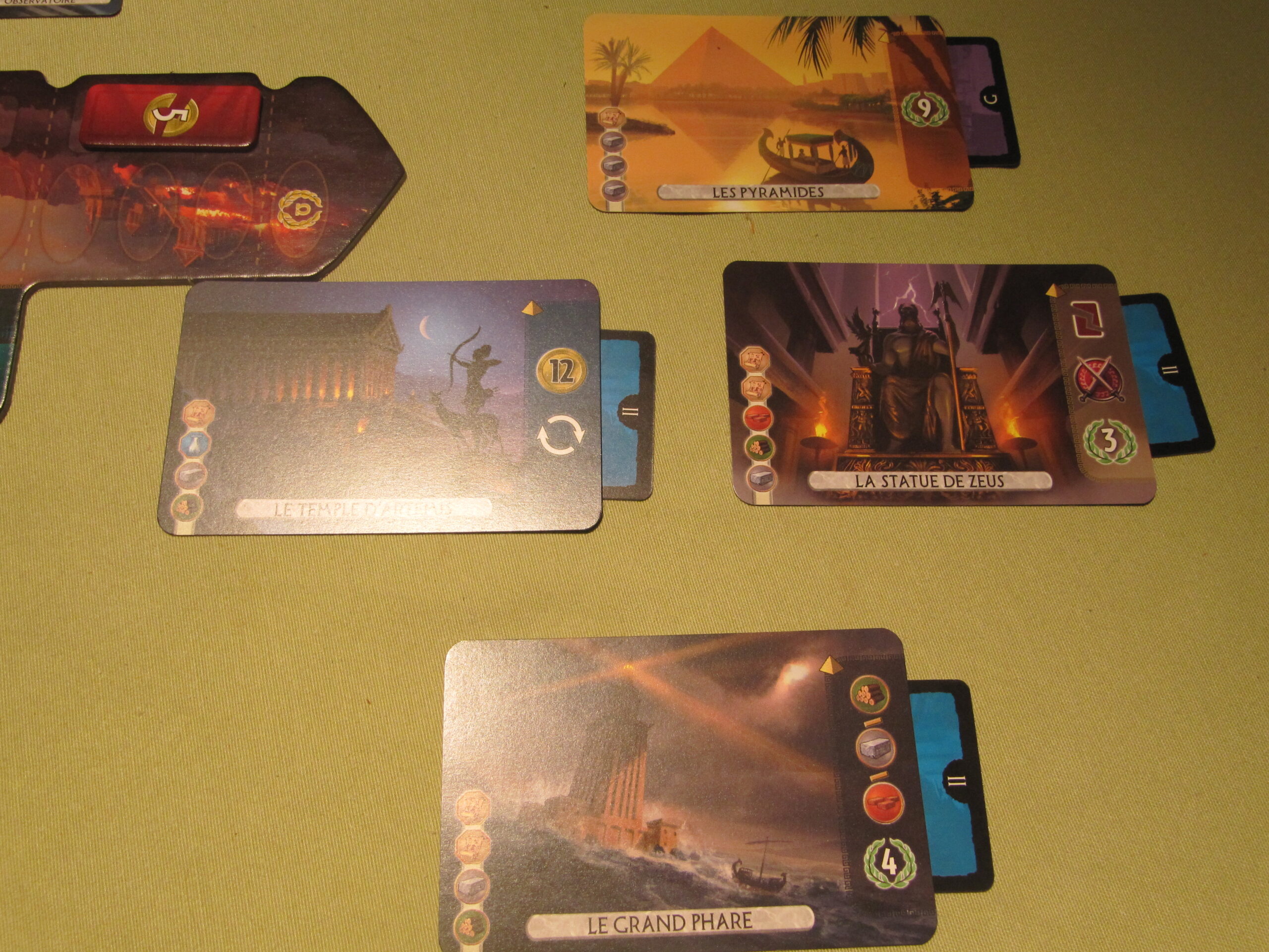Cartes ressources 7 Wonders Duel